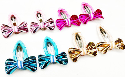 

Fairytale Beautiful Elegant Shiny Bow Tic-Tack Clip Hair Pins For kids and Girls. Small Size Tic-Tack 4 cm * 1.5 cm. 4 Pair's Multi-Colour Set Hair Clip(Multicolor)