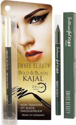

Swiss Beauty Gel Kajal Pencil-Black & Green(Black, Green)
