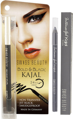 

Swiss Beauty Gel Kajal Pencil-Black & Electric Blue(Black, Smoky)