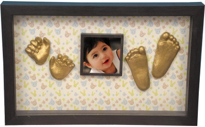 

Gravelart Gravelart Baby Impression Kit - DO-IT-YOURSELF -Baby Handprint & Footprint Kit Photo Frame for Newborn Girls and Boys Impression, Baby Photo Album For Shower, Baby Gifts, Keepsake Box Decorations for Room Wall Nursery Decor - Large frame Cat bac