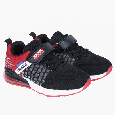 

FEETWELL Boys Velcro Running Shoes(Black