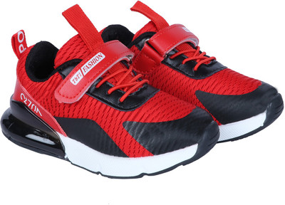 

FEETWELL Boys Velcro Running Shoes(Red