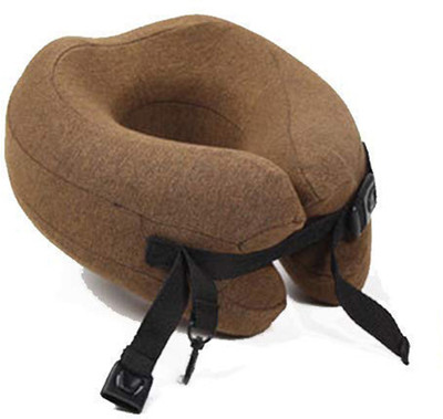 

House of Quirk Foldable Travel Pillow Adjustalbe U-Shaped Memory Foam Neck Support - Coffee Neck Pillow(Coffee)