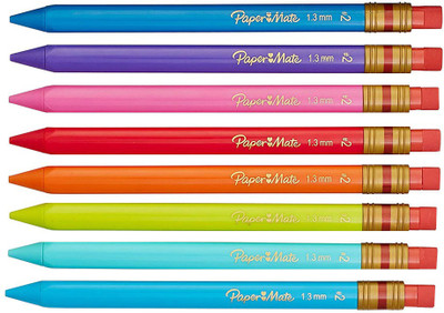 

Paper Mate 1862168 Mates 1.3mm Mechanical Pencils, Assorted Colored Barrels, 8-Count Pencil(Multicolor)