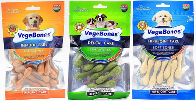

Foodie Puppies VegeBones Small Soft Bones Dental Snacks for Dogs, 60g with Free Key Ring (Mix - Pack of 3) Dog Chew(180 g, Pack of 3)