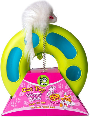 

Foodie Puppies Happy Kitten Circle with Ball and Catch The Mouse Motion to Exercise and Satisfy Pet’s Natural Instinct with Fun Toy Plastic Tough Toy For Cat