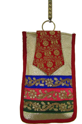 

Deepsum Wedding Party Saree Clutch Mobile Pouch Waist Clip Ladies Purse Gift For Women Mobile Pouch (Red) Mobile Pouch(Red)