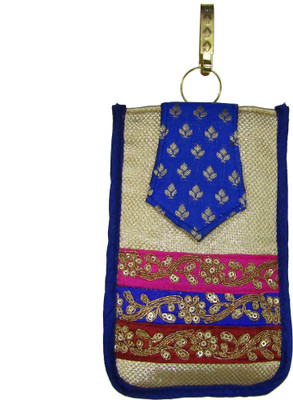 

Deepsum Wedding Party Saree Clutch Mobile Pouch Waist Clip Ladies Purse Gift For Women Mobile Pouch (Blue) Mobile Pouch(Blue)