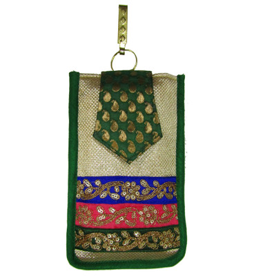 

Deepsum Wedding Party Saree Clutch Mobile Pouch Waist Clip Ladies Purse Gift For Women Mobile Pouch (Green) Mobile Pouch(Green)