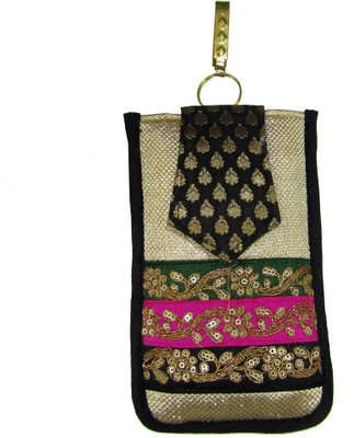 

Deepsum Wedding Party Saree Clutch Mobile Pouch Waist Clip Ladies Purse Gift For Women Mobile Pouch (Black) Mobile Pouch(Black)