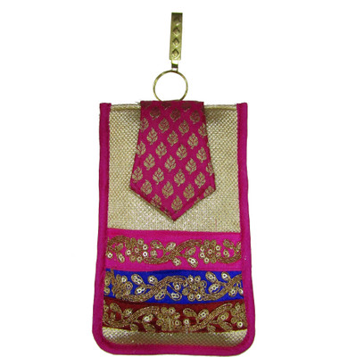 

Deepsum Wedding Party Saree Clutch Mobile Pouch Waist Clip Ladies Purse Gift For Women Mobile Pouch (Pink) Mobile Pouch(Pink)