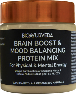 

BioAyurveda BRAIN BOOST & MOOD BALANCING PROTEIN MIX 250 g Protein Blends(250 g, Unflavored)