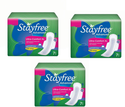 

Stayfree Advanced Ultra - Comfort (Pack of 3) Sanitary Pad(Pack of 7)