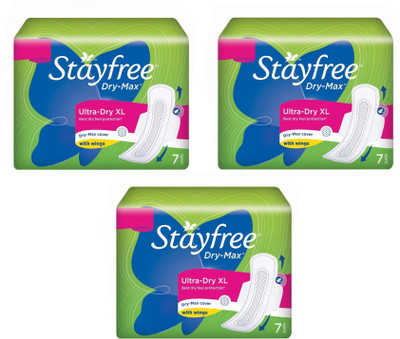

Stayfree Dry - Max Ultra (Pack of 3) Sanitary Pad(Pack of 7)