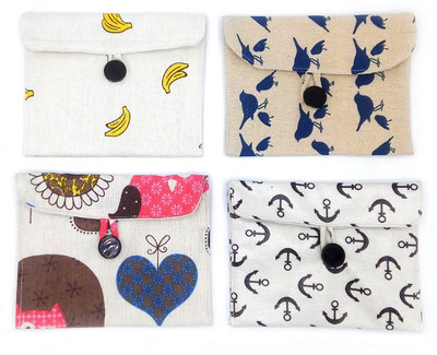 

Ivarian Sanitary Pouch, Coin pouch, Accessories Pouch, ear phone pouch, Jewelry pouch (13x13 Cms) ( Pack of 4 ) Sanitary Pad(Pack of 4)