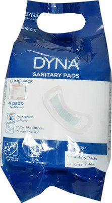 Dyna Sanitary Pads with Leak Guard Gel Core(4 Pads Plus 1 Disposable Panty) Sanitary Pad(Pack of 4)