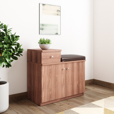 Bharat Lifestyle Earth Engineered Wood Shoe Rack(Brown, 2 Shelves, Knock Down)