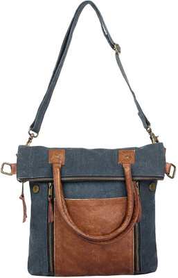 

Mona B Women Casual Blue, Brown Canvas Tote