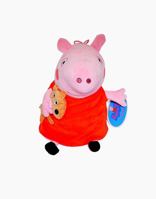 

OWO Stuffed Cute Baby Peppa Pig in Red Tshirt with baby Soft Toy - 30 cm(Red)
