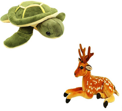 

Speoma DEER [32CM] AND TORTOISE[25CM] ANIMAL SOFT TOY PACK OF 2 - 32 cm(Multicolor)