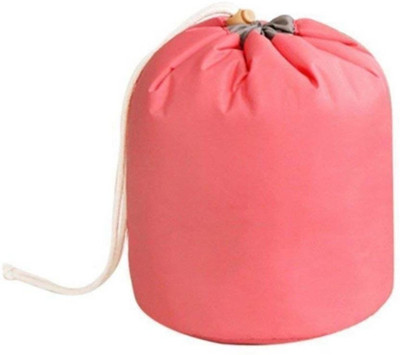 

SKYRAA Bucket Barrel Shaped Travel Dresser Pouch Cosmetic Makeup Bag for Girl Women Travel Toiletry Kit(Pink)