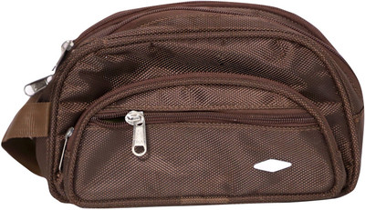 

RK Brands Designer 4 pocket Portable Cosmetics Kit, Shaving Kit, Makeup Kit Travel Toiletry Kit(Brown)