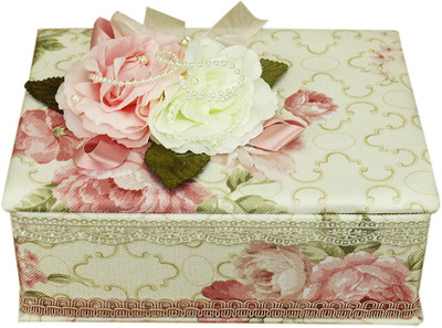 

AVMART Pink & White Floral Fabric Wood Cosmetic, Makeup, Jewellery, Storage Travel Organizer Vanity Box, Gift, Home Decor, Utility Box (16x21 cm) V-9 Makeup box, Jewellery box, Cosmetic Vanity Box(Multicolor)