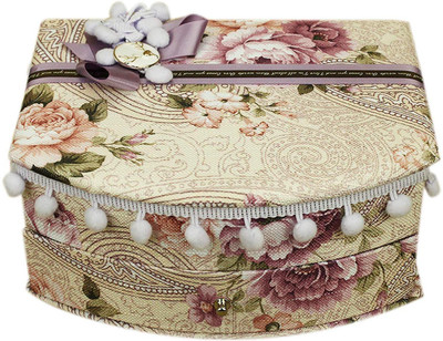 

AVMART Purple & White Floral Fabric Wood Cosmetic, Makeup, Jewellery, Storage Travel Organizer Vanity Box, Gift, Home Decor, Utility Box (16x21 cm) V-8 Makeup box, Jewellery box, Cosmetic Vanity Box(Multicolor)
