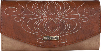 

ESBEDA Women Casual Brown Fabric Wallet(6 Card Slots), Beige/tan