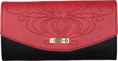 

ESBEDA Women Casual Red, Black Fabric Wallet(6 Card Slots), Black/red