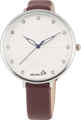 

3Wish 3WW-1233 Analog White Dial and Maroon Strap Watch - For Women
