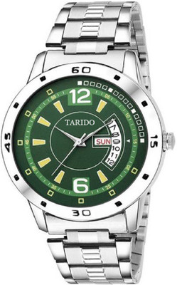 Tarido TD1985SM13 New Generation Green dial Silver Metal Strap Day & Date Working Wrist Analog Watch  - For Men