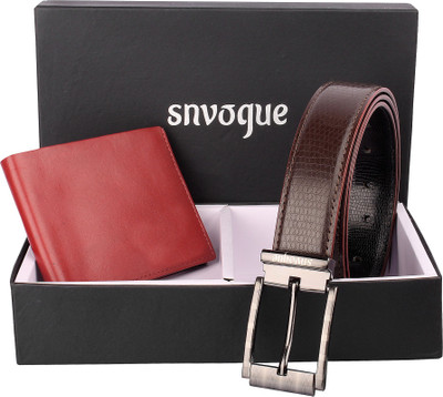 

SNVOGUE Belt, Wallet Combo(Brown)