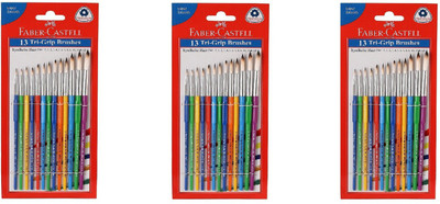 

Faber-Castell 13 tri grip brushes round synthetic 3 pcs