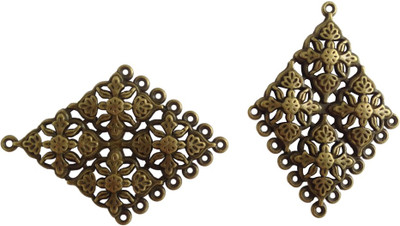 

Aumni Crafts Jewellery Making Metal Alloy Connectors for earrings & pendant 48x35mm Rhombus Antique Bronze Color (Pack of 12 pieces)