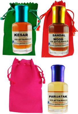 

KR Attarwala Parijatak Kesar SandalWood Three 6ml Attar Roll-ons - Ittar Perfume Essential Oil Rollon Floral Attar(Sandalwood)