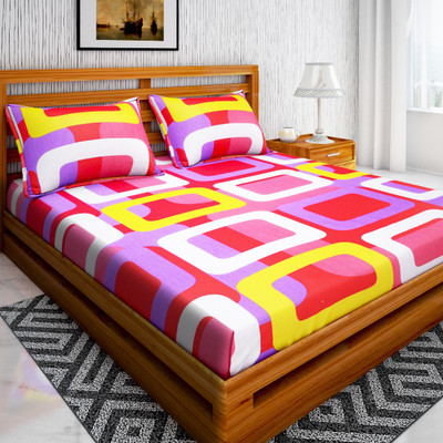 

IWS 104 TC Cotton Double Printed Bedsheet(Pack of 1, Multicolor)