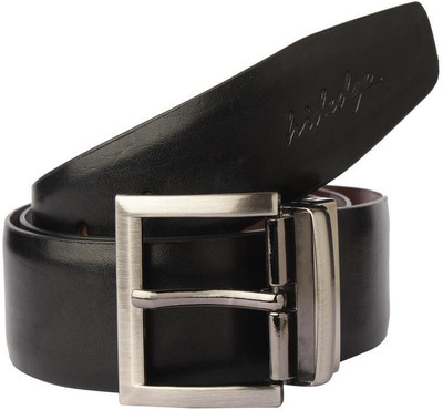 

Hidedge Men Formal Black Synthetic Reversible Belt, Dual