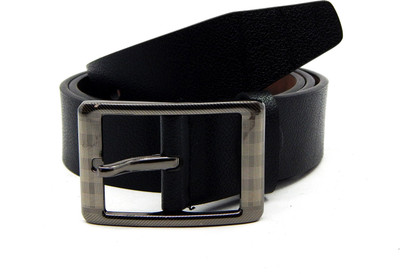 

ELS Men Formal, Casual Black Artificial Leather, Texas Leatherite Belt