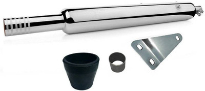 Supremechoice Long Punjab Empty Chrome silancer Royal Enfield Classic 350 Full Exhaust System(Mild Steel)