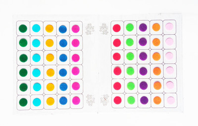 

SJ COLLECTION Multi color Round Shape Medium Size 60 Forehead Multicolor Bindis(Fancy Bindi)