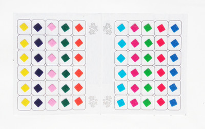 

SJ COLLECTION Multi Color Square Shape Medium Size 60 Fancy Forehead Multicolor Bindis(Fancy Bindi)