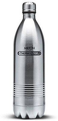 MILTON Thermosteel Duo Deluxe-1000 Bottle Style Vacuum Flask, 1 000 ml, Silver 1000 ml Flask(Pack of 1, Silver, Steel)