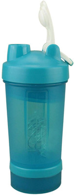 

AVMART Sky Blue Gym Protein Shaker for Fitness, Sports with 2 Storage & Pill Compartments 450 Shaker(Pack of 1, Blue), Multicolor