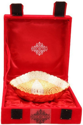 

IndianArtVilla S/P Gold Polish Designer Bowl,Beautiful Gift Pack ,Diwali Gift Item Silver Plated Bowl(Gold, Pack of 1)