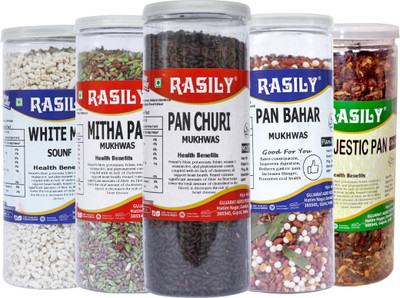 

rasily White Mint, Pan Churi, Majestic Pan , Pan Bahar &Mitha pan mukhwas combo calcutta pan, Pan Mukhwas, pan, fennel, coriander seeds Mouth Freshener(Pack of 5)
