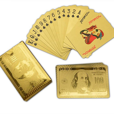 MSEE High Quality 24 K Gold Plated Poker Playing Cards_XT50(Gold TQ50)