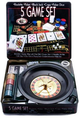 

iZED 5 In 1 Casino Game Set - Roulette, Poker, Blackjack, Craps Gifting Party (Multicolor)(Multicolor)