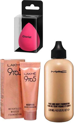

glorist Puff, Mac Face & Body Foundation, 9to5 Mousse(Set of 3)