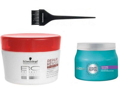 

comminors of hair Brush & BC repair masque & smoothing creambath hair spa (set of 3)(Set of 1)